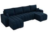 WOHNLANDSCHAFT KIRASSO U Dunkelblau Velvet
