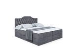 BOXBETT mit Matratze H3 und Lattenrost - VILA-1 - 160x200 cm Dunkelgrau