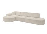 ECKSOFA Ottomane Links MARI-L2 - 328x171x79 cm Ecru Velours