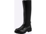 Stiefel HEINE, Damen, Gr. 39, schwarz, Glattleder, Leder, Rindsleder, Schuhe Stiefel