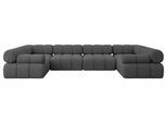 WOHNLANDSCHAFT modulares Sofa Birno-U2 - 380x190x70 cm Grau Bouclé