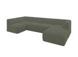WOHNLANDSCHAFT Ottomane Rechts MOVO-L 345x180x78 cm Olivgrün Cord