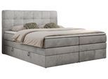 BOXSPRINGBETT LUKA KING 200/200 Hellgrau Velvet - H3