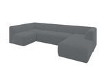 WOHNLANDSCHAFT Ottomane Rechts MOVO-L 345x180x78 cm Dunkelgrau Cord