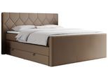 BOXSPRINGBETT KING EIGAR 160/200 Braun Kunstleder - H3