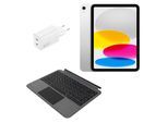 Apple iPad (11") 128GB silber + 4smarts Ladegerät 45W weiß + 4smarts Tastatur Case 2in1 graphit