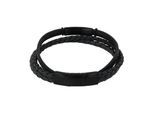 Armband AMOR, schwarz, Armbänder, Herren, 22cm, Edelstahl Leder, Edelstahl, Leder, Armband