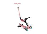 GLOBBER GO-UP ACTIVE LIGHTS 360 – 3 in 1 Aufsitzrad, Laufrad und Scooter, 120/80 mm, 3-rädrig, höhenverstellbar, rosa