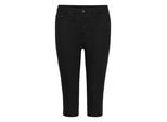Caprijeans KAFFE "Denim Caprihose KAzelina", Damen, Gr. 42, N-Gr, schwarz (schwarz deep), Obermaterial: 79% Baumwolle CO. 19% Polyester PES. 2% Elasthan EL., Jeans