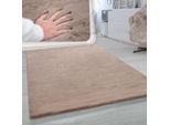 Fellteppich PACO HOME "Rabbit 780", beige, B:100cm H:26mm L:200cm, Polyester, Teppiche, Fellteppich, Kunstfell, Kaninchenfell-Haptik, ein echter Kuschelteppich, Uni-Farben
