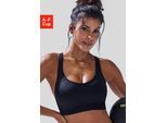 Sport-BH LASCANA ACTIVE, Damen, Gr. 80, Cup D, schwarz, Microtouch, Obermaterial: 76% Polyamid, 24% Elasthan, BHs Sport-BH, mit integrierten Schalen im Cup