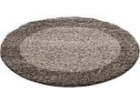 Hochflor-Teppich AYYILDIZ TEPPICHE "Life Shaggy 1503", grau (taupe), H:30mm Ø:160cm, Kunstfaser, Teppiche, rechteckig, auch als Läufer erhältlich, Shaggy, Langflor, Wohnzimmer