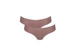 String SLOGGI "String Zero Microfiber Hipstring 2.0 2er Pack", Damen, Gr. L, braun (cacao), Obermaterial: 76% Polyamid PA. 24% Elasthan EL., Unterhosen String