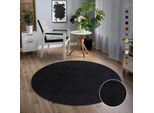 Teppich SANAT "Uni", schwarz, H:13mm Ø:80cm, Kunstfaser, Teppiche, Teppich, robuster Kurzflorteppich, große Farbauswahl, Wohnzimmer, alle Räume