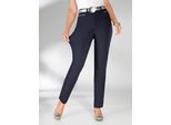Stretch-Hose STEHMANN, Damen, Gr. 24, Kurzgrößen, blau (marine), 72% Viskose, 25% Polyamid, 3% Elasthan, unifarben, lang, Hosen