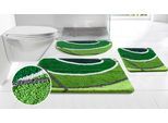 Badematte OTTO HOME "Juna mit Muster, Badvorleger, Badezimmer Teppich, Duschvorleger" Gr. 2, grün, H:20mm, Polyester, Badematten, Badematte, besonders weich, Design, Badematten, Badteppich