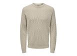 Only & Sons Onskalle reg 12 struc crew knit noo beige