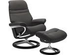 Relaxsessel STRESSLESS "Sunrise", grau (rock paloma), B:79cm H:103cm T:73cm, Leder BATICK: BATICK ist ein leicht korrigiertes, durchgefärbtes und genarbtes Möbelleder, bei dem die meisten Unebenheiten und Spuren in der Regel entfernt wurden.;Leder PALOMA: PALOMA ist ein durchgefärbtes Semianilin-Möbelleder mit natürlicher Narbung.;ROHLEDER Stoff Q2 FARON: Ein fester zuverlässiger Bouclé mit einem