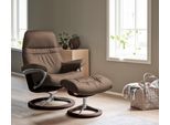 Relaxsessel STRESSLESS "Sunrise", braun (mole batick), B:79cm H:103cm T:73cm, Leder BATICK: BATICK ist ein leicht korrigiertes, durchgefärbtes und genarbtes Möbelleder, bei dem die meisten Unebenheiten und Spuren in der Regel entfernt wurden.;Leder PALOMA: PALOMA ist ein durchgefärbtes Semianilin-Möbelleder mit natürlicher Narbung.;ROHLEDER Stoff Q2 FARON: Ein fester zuverlässiger Bouclé mit einem