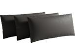 Sofakissen SIT & MORE "Chelsea, 60 cm, Leder", grau (schwarz), B:60cm H:30cm, Leder, Polsterauflagen, Sofakissen, zur Auswahl Sets mit 2 oder 3 Stück