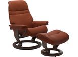 Relaxsessel STRESSLESS "Sunrise", braun (copper paloma), B:88cm H:103cm T:78cm, Leder BATICK: BATICK ist ein leicht korrigiertes, durchgefärbtes und genarbtes Möbelleder, bei dem die meisten Unebenheiten und Spuren in der Regel entfernt wurden.;Leder PALOMA: PALOMA ist ein durchgefärbtes Semianilin-Möbelleder mit natürlicher Narbung.;ROHLEDER Stoff Q2 FARON: Ein fester zuverlässiger Bouclé mit ein