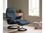 Relaxsessel STRESSLESS "Sunrise", blau (oxford blau paloma), B:83cm H:105cm T:74cm, Leder BATICK: BATICK ist ein leicht korrigiertes, durchgefärbtes und genarbtes Möbelleder, bei dem die meisten Unebenheiten und Spuren in der Regel entfernt wurden.;Leder PALOMA: PALOMA ist ein durchgefärbtes Semianilin-Möbelleder mit natürlicher Narbung.;ROHLEDER Stoff Q2 FARON: Ein fester zuverlässiger Bouclé mit