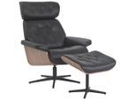 Xora Relaxsesselset, Braun, Schwarz, Metall, Kombination Echtleder/Lederlook, Büffelleder, Birke, Schichtholz, 82x85-117x102 cm, Relaxfunktion, Wohnzimmer, Sessel, Relaxsessel