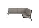 Amatio Pro Loungegarnitur Luzern, Anthrazit, Grau, Metall, Textil, 3-teilig, Füllung: Polyester,Schaumstoff, 267x207 cm, Loungemöbel, Gartenlounge-Sets
