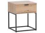 Boxxx Nachtschrank, Schwarz, Eiche, Metall, Holzwerkstoff, 1 Schublade(n) Schubladen, 42.5x52x38.5 cm, Typenauswahl, Schlafzimmer, Nachttische