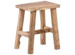 Ambia Garden Hocker, Natur, Holz, Teakholz, massiv, rechteckig, 25x45x35 cm, Wohnzimmer, Hocker, Sitzhocker