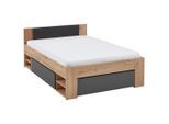 Boxxx Stauraumbett, Graphit, Eiche Artisan, Holzwerkstoff, 8 Fächer, 2 Schublade(n) Schubladen, 140x200 cm, in verschiedenen Holzdekoren erhältlich, mit Schubkästen, Größen erhältlich, Schlafzimmer, Betten, Stauraumbetten