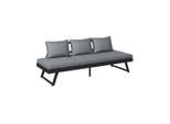 Ambia Garden Sitzbank, Anthrazit, Grau, Metall, Textil, 3-Sitzer, Füllung: Vlies, Polyetherschaumkern, 204x70x69 cm, Esszimmer, Bänke, Sitzbänke