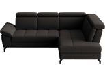 Ecksofa SIT & MORE "Vanity L-Form, B: 254 cm, mit Sitz-, Kopf- und Armteilverstellung", schwarz, B:254cm H:84cm T:197cm, Sofas, Ecksofa, Couch optional mit Schlaffunktion & Bettkasten, Leder