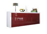 SIDEBOARD La Paz Bordeaux Hochglanz / Weiß Hochglanz