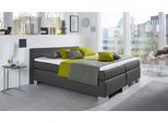 Boxspringbett HAPO "ATLANTA mit niedrigem Kopfteil", anthrazit, B:210cm L:210cm, Komplettbetten, Boxspringbett, erhältlich in verschiedenen Breiten, Farben & Matratzenarten