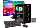 GAMEMAX Gaming-PC-Komplettsystem "MegaDeal Draco XD 2827 AMD Ryzen 7 5700X 16GB 1TB SSD RTX 5060Ti", Energieeffizienz: D (A-G), bunt (schwarz), Microsoft Windows 11 Home (64 Bit), 16 GB RAM 1.000 GB SSD, Computer_Komplettsysteme, Windows 11 + MSI PRO MP272L LCD-Monitor, 68,6cm (27")