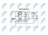 NTY Gelenksatz, Antriebswelle npwms025 getriebeseitig für MITSUBISHI