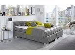 Boxspringbett HAPO "ATLANTA mit niedrigem Kopfteil", grau, B:210cm L:210cm, Komplettbetten, Boxspringbett, erhältlich in verschiedenen Breiten, Farben & Matratzenarten
