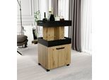 Barschrank FORTE "Homebar", schwarz (artisan eiche, schwarz eiche), B:50,2cm H:88,2cm T:41,1cm, FSC-zertifizierter Holzwerkstoff, Schränke, Barschrank, Höhe ca. 88 cm