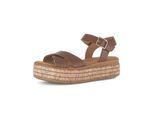 Plateausandaletten GABOR "Plateau Sandale", Damen, Gr. 38,5, braun, Schuhe