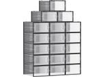 Möbelix , Transparent , Kunststoff , 18 Fächer , 33.3x14x23 cm , stapelbar, integrierte Durchlüftung , Ordnen & Aufbewahren, Boxen & Körbe, Aufbewahrungsboxen