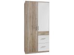 Möbelix , Weiß, Eiche San Remo , Holzwerkstoff , 3 Fächer , 3 Schublade(n) Schubladen , 91x199x58 cm , Made in Germany , Typenauswahl, Beimöbel erhältlich, umfangreiches Zubehör erhältlich, in verschiedenen Größen erhältlich, in verschiedenen Holzdekoren erhältlich ,