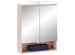Ondega , Eiche Artisan , Glas, Holzwerkstoff , 2 Fächer , 60x75x20 cm ,
