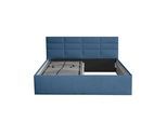 POLSTERBETT Athena Blau 120 x 200 x 32 cm Stauraum ohne hydraulische Funktion Mit hochwertiger Matratze H3 (bis 120 kg) und Lattenrost