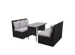 POLY-RATTAN GARNITUR Schwarz