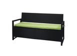 POLY-RATTAN 3ER SITZBANK Anthrazit, Grün