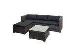 POLY-RATTAN GARNITUR Grau, Grau