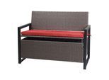POLY-RATTAN 2ER SITZBANK Grau, Rot