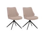 ESSZIMMERSTUHL Schwarz, Beige 2er-Set