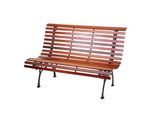 GARTENBANK 2-SITZER Schwarz, Teak Dekor